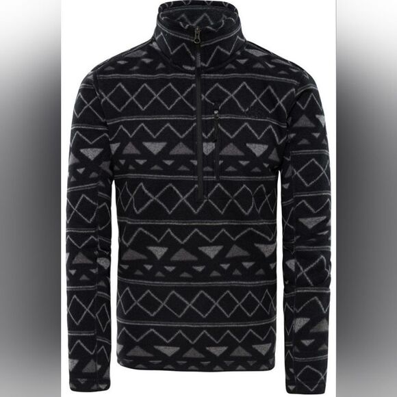 THE NORTH FACE Novelty Gordon Lyons Quarter Zip Black/Gray Geometric Print | L - Picture 10 of 10